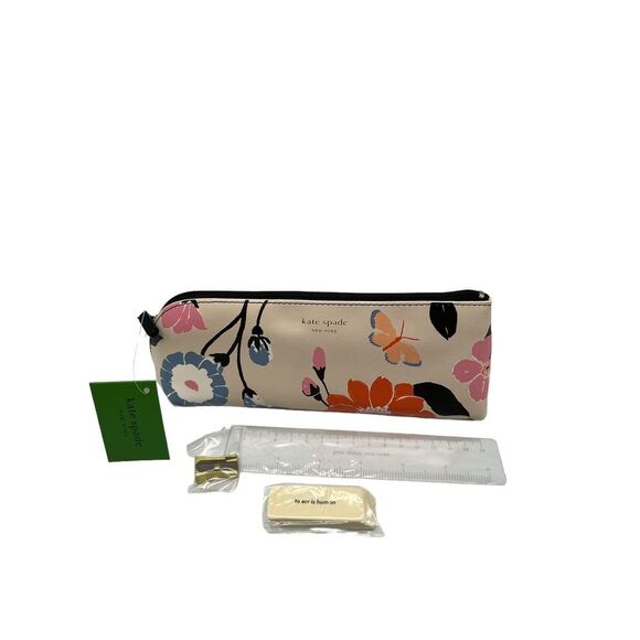 Kate Spade  Zipper Pouch + pencil sharpener, ruler & eraser - Picture 2 of 2